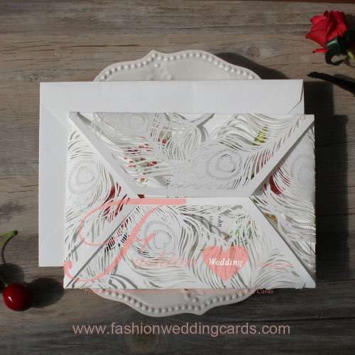 Peacock Laser Cut Stationary Wedding Invitation Ideas